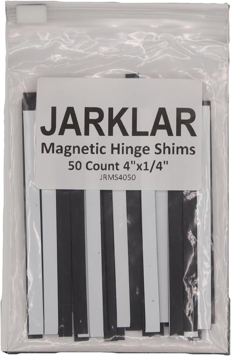 JARKLAR Magnetic Hinge Shims for Commercial Hinge Adjustments Door Repairs Prop Damage Sagging Hinges for use with 4"x4" 4-1/2" x 4-1/2" 5" x 5" Hinges Each Pack Contains 50 shims 4" x1/4" - Image 1